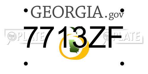 7713ZF Georgia License Plate