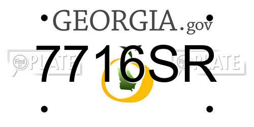 7716SR Georgia License Plate
