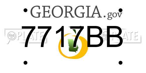 7717BB Georgia License Plate