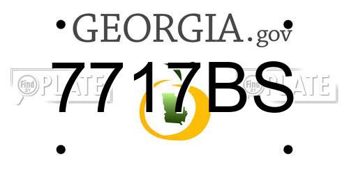 7717BS Georgia License Plate