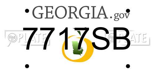 7717SB Georgia License Plate