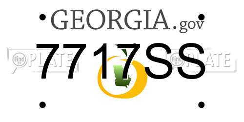 7717SS Georgia License Plate