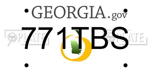 771TBS Georgia License Plate
