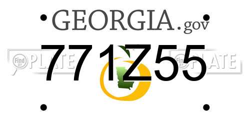 771Z55 Georgia License Plate