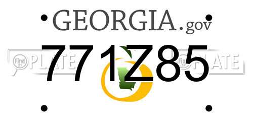 771Z85 Georgia License Plate