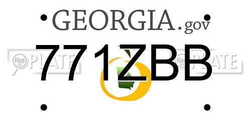 771ZBB Georgia License Plate
