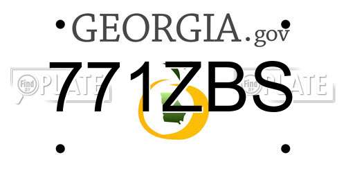 771ZBS Georgia License Plate