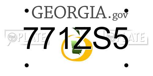 771ZS5 Georgia License Plate