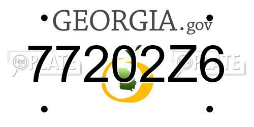 77202Z6 Georgia License Plate