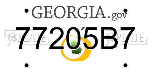 77205B7 Georgia License Plate