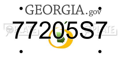 77205S7 Georgia License Plate