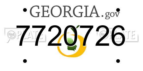 7720726 Georgia License Plate