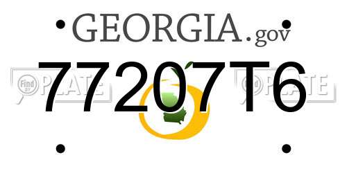 77207T6 Georgia License Plate
