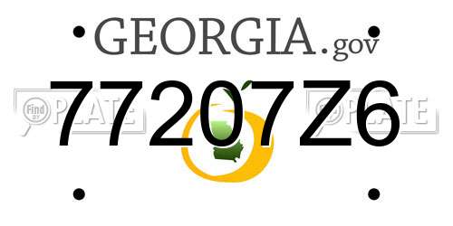 77207Z6 Georgia License Plate