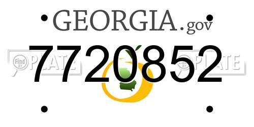 7720852 Georgia License Plate