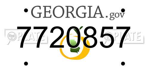 7720857 Georgia License Plate