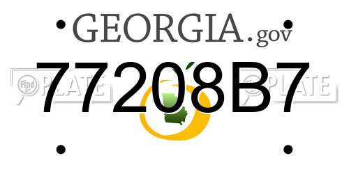 77208B7 Georgia License Plate