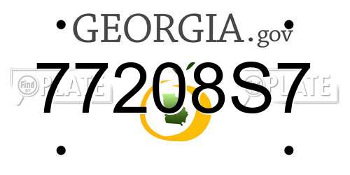 77208S7 Georgia License Plate