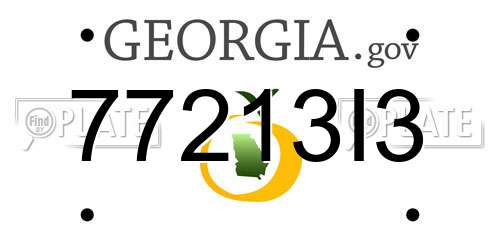 77213I3 Georgia License Plate