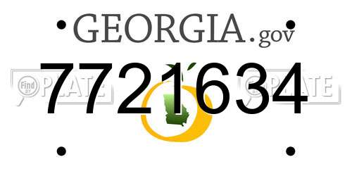 7721634 Georgia License Plate