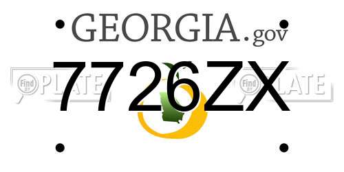 7726ZX Georgia License Plate