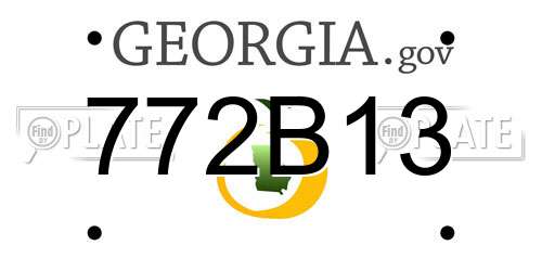 772B13 Georgia License Plate