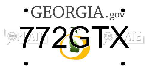 772GTX Georgia License Plate