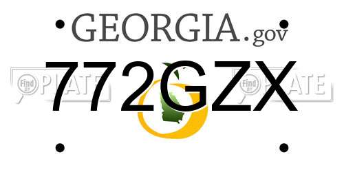 772GZX Georgia License Plate