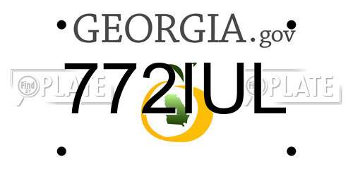 772IUL Georgia License Plate