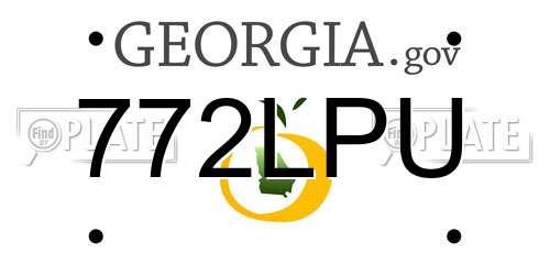 772LPU Georgia License Plate