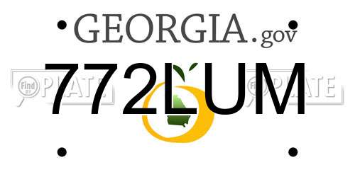 772LUM Georgia License Plate