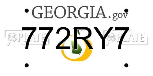 772RY7 Georgia License Plate
