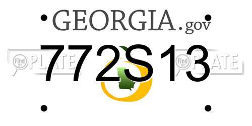 772S13 Georgia License Plate