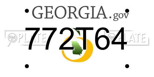 772T64 Georgia License Plate