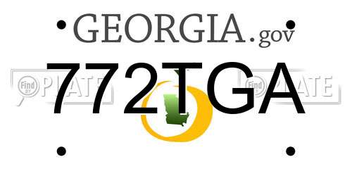 772TGA Georgia License Plate