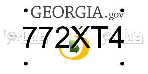 772XT4 Georgia License Plate