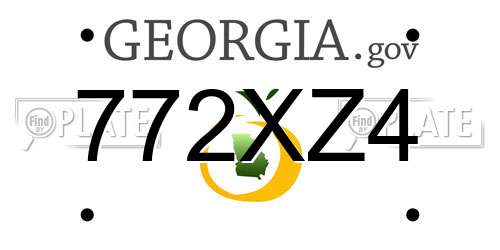 772XZ4 Georgia License Plate