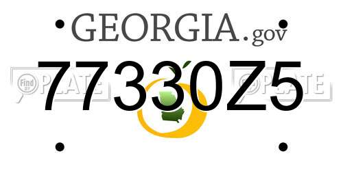 77330Z5 Georgia License Plate