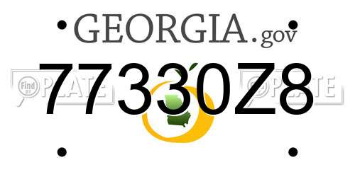77330Z8 Georgia License Plate
