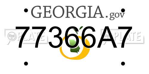 77366A7 Georgia License Plate