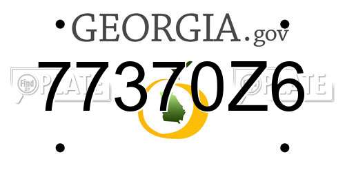 77370Z6 Georgia License Plate