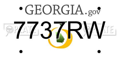 7737RW Georgia License Plate