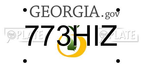 773HIZ Georgia License Plate