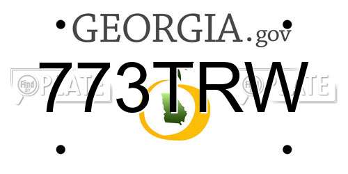 773TRW Georgia License Plate