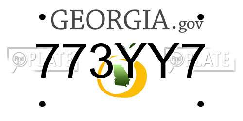 773YY7 Georgia License Plate