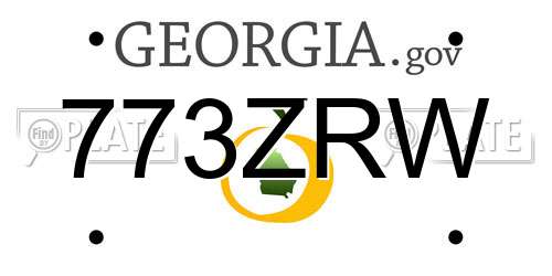 773ZRW Georgia License Plate