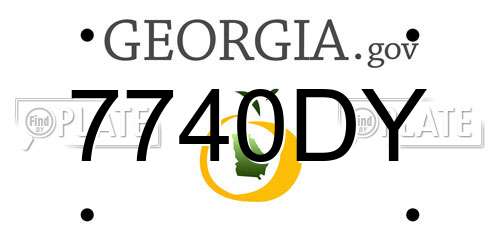 7740DY Georgia License Plate