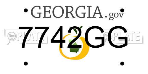 7742GG Georgia License Plate