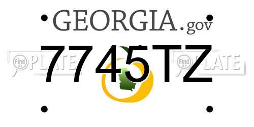 7745TZ Georgia License Plate