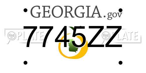 7745ZZ Georgia License Plate